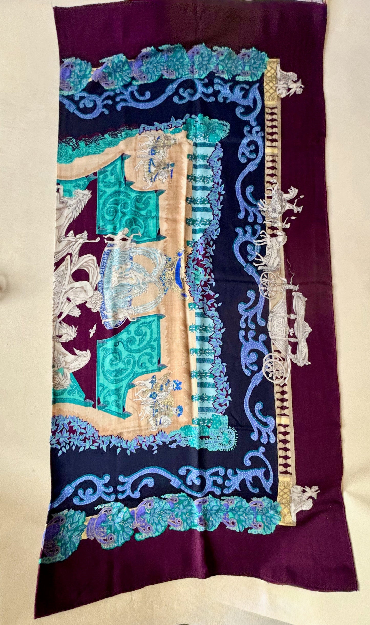 HERMÈS Châle cachemire et soie