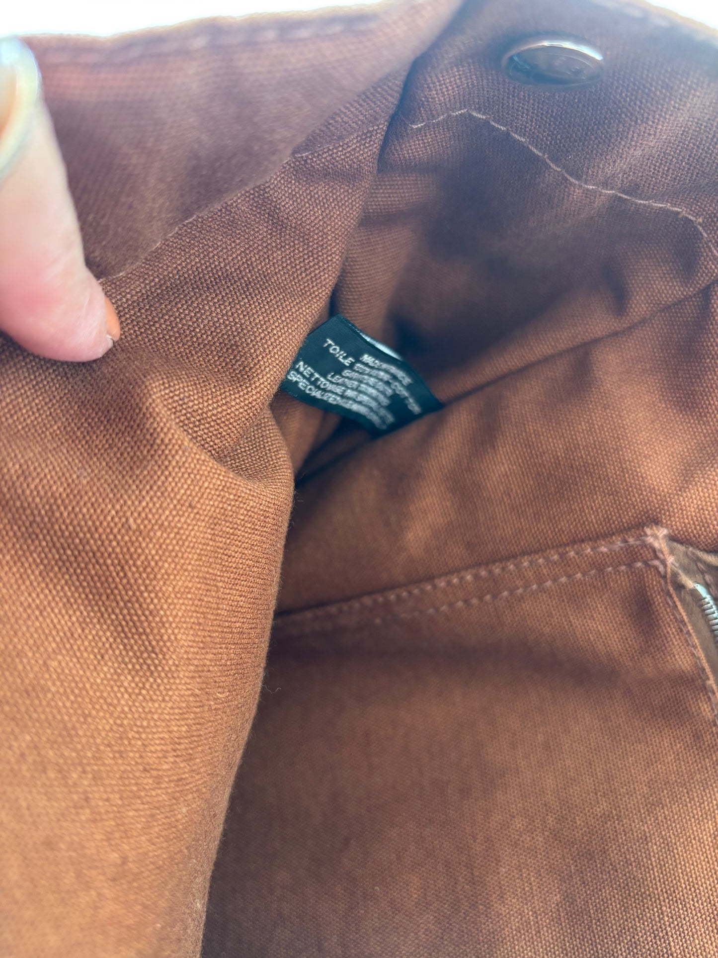 HERMÈS Sac Toto cuir et toile