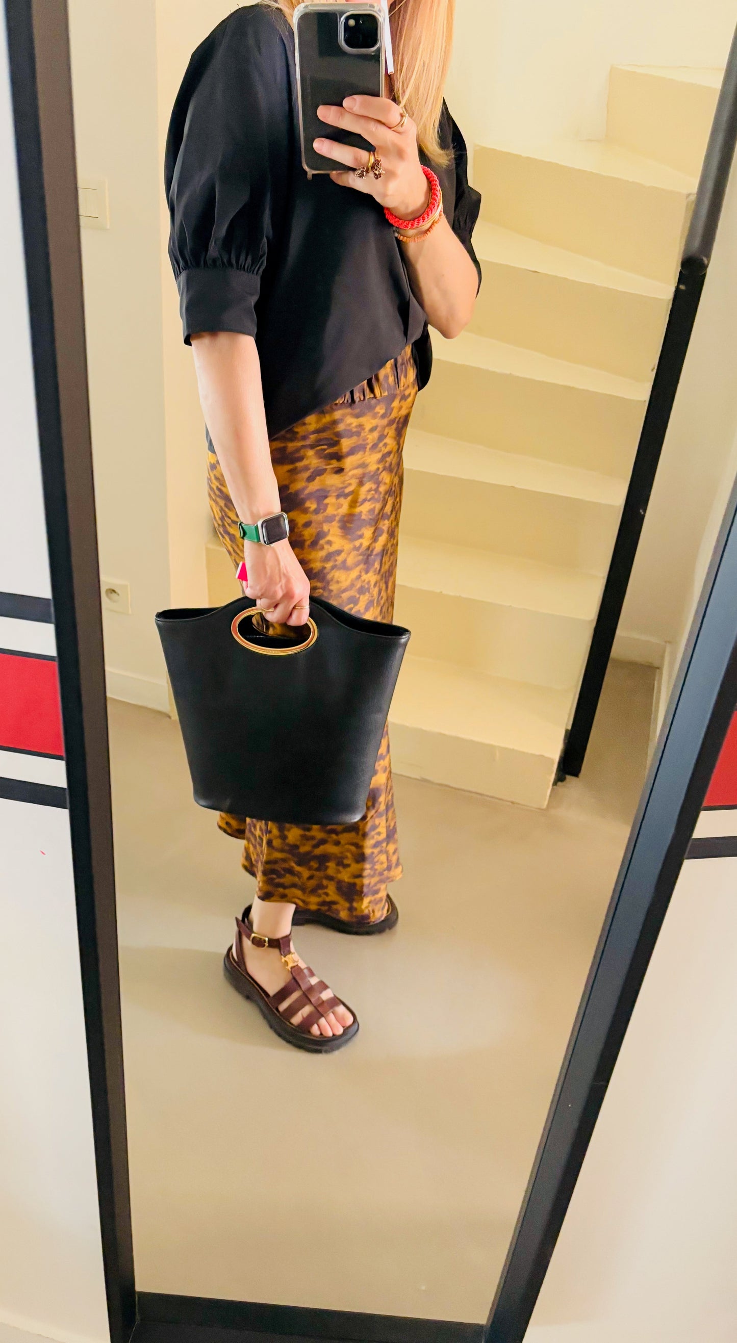 GUCCI Sac en cuir noir