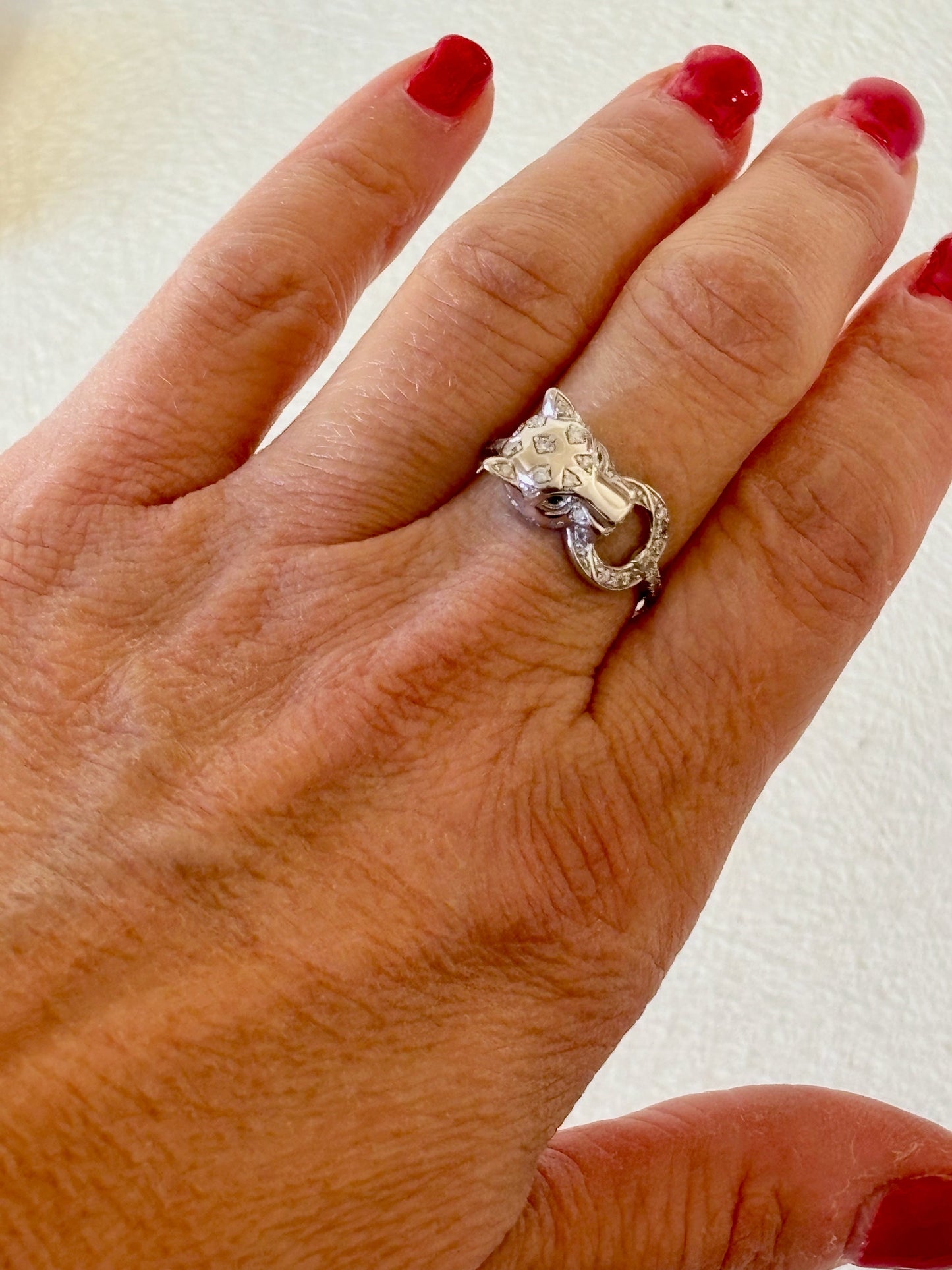 Bague Panthère Or blanc